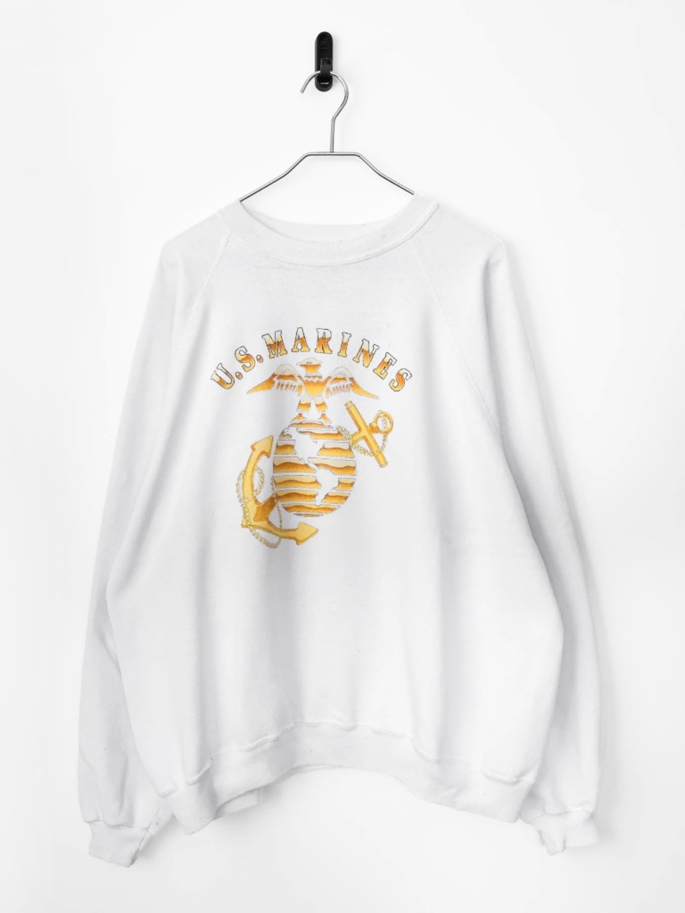Rare Vintage 80's Marines Raglan 50/50 Crewneck Sweatshirt USA